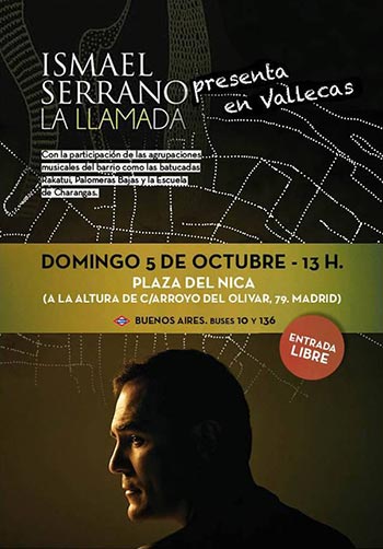 Ismael Serrano presenta «La llamada» con un concierto gratuito en Vallecas.