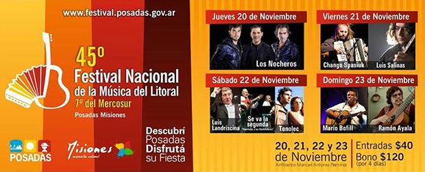 45º Festival Nacional de la Música del Litoral 7º del Mercosur 2014