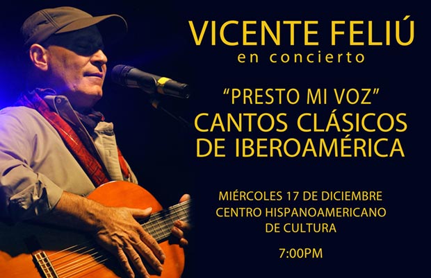 Vicente Feliú «prestará su voz» en concierto a grandes clásicos iberoamericanos.