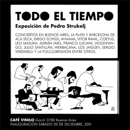 Pedro Strukelj presenta en Buenos Aires una exposición de ilustraciones de conciertos.