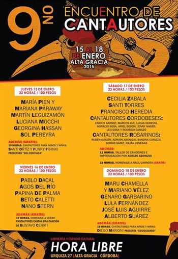 IX Encuentro de Cantautores de Alta Gracia 2015.