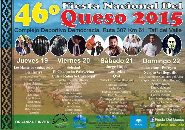 46ª Fiesta Nacional del Queso en Tafí del Valle 2015.