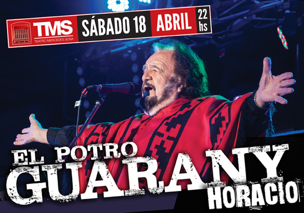 Horacio Guarany actuará en el teatro Mercedes Sosa.