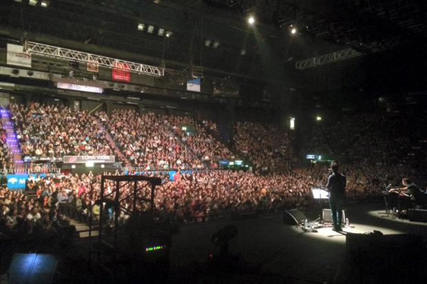 Jorge Drexler y Luciano Supervielle en el Luna Park.