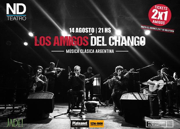 La Orquesta «Los Amigos del Chango» llegará al ND Teatro de Buenos Aires