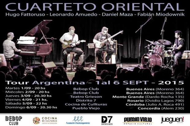 Fattoruso y el Cuarteto Oriental, en una inusual gira por la Argentina.