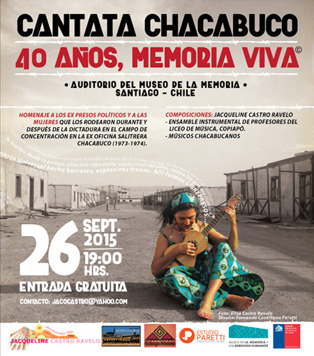 Jacqueline Castro Ravelo presenta una cantata en memoria del campo de concentración de Chacabuco, «Chacabuco: 40 Años Memoria Viva».