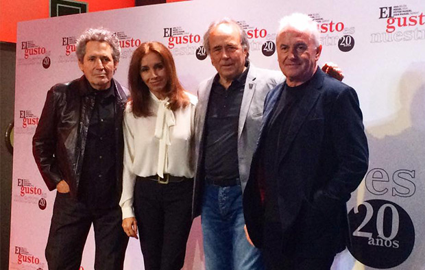 Miguel Ríos, Ana Belén, Joan Manuel Serrat y Víctor Manuel en la conferencia de prensa.