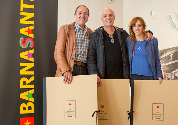 De izquierda a derecha: Pere Camps, director del festival BarnaSants, Joan Isaac e Ivette Nadal. © Xavier Pintanel