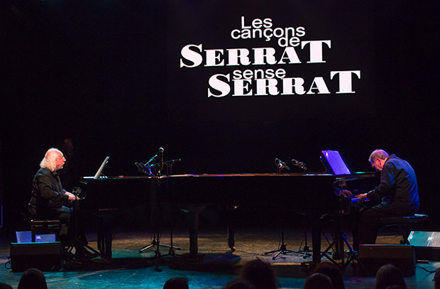 Josep Mas «Kitflus» i Ricard Miralles en el concierto presentación de la gira en la sala Luz de Gas de Barcelona el pasado mes de abril. © Xavier Pintanel