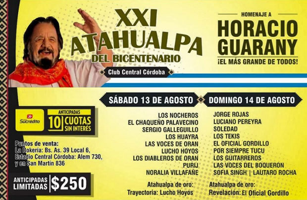 XXI Festival Atahualpa del Bicentenario Tucumán 2016.