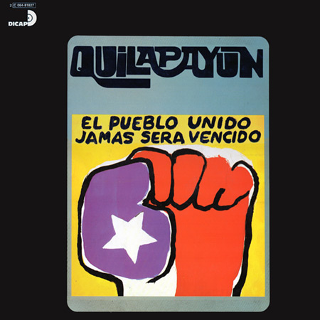 El puño del disco El pueblo unido jamás será vencido de Quilapayún es una de las imágenes icónicas más conocidas de la Nueva Canción Chilena creada por José Balmes.