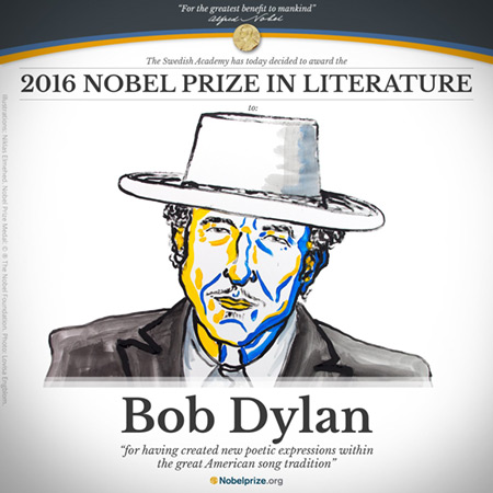 Bob Dylan Nobel de Literatura 2016.