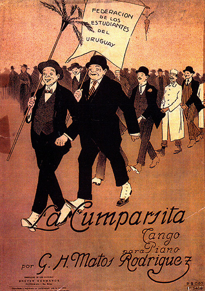 Partitura original de «La Cumparsita».