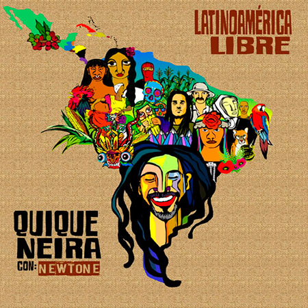 Portada del single «Latinoamérica libre» de Quique Neira.