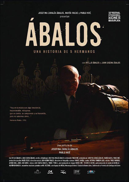 Cartel del documental «Ábalos. Una historia de 5 hermanos» de Josefina Zavalía Ábalos y Pablo Noé.