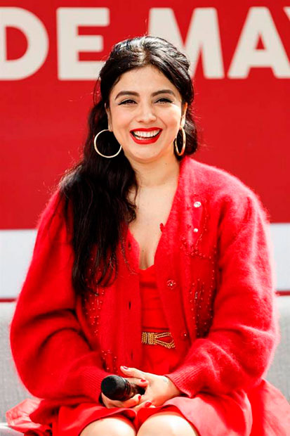 Fotografía del 12 de febrero de 2019, de la cantante chilena Mon Laferte, durante una entrevista con Efe, después de una rueda de prensa en Ciudad de México (México). © EFE