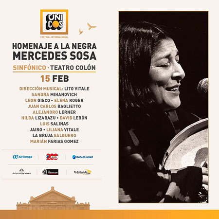 Mercedes Sosa tuvo su homenaje en el Colón durante el Festival Únicos.