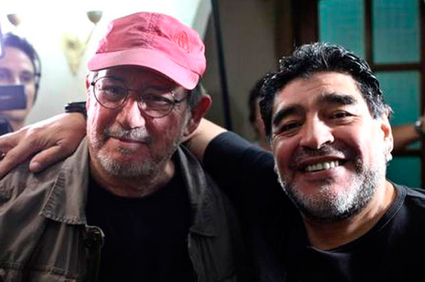 Silvio Rodríguez y Diego Armando Maradona.