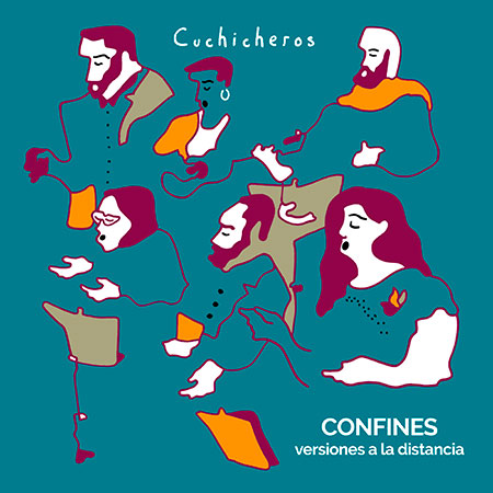 Portada del disco «Confines - Versiones a la distancia» de Cuchicheros.