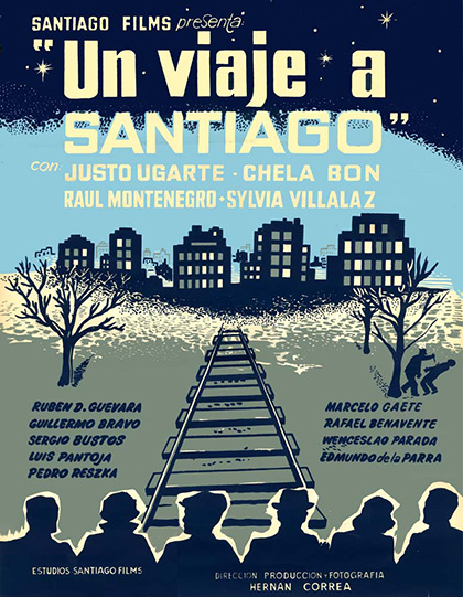 Afiche de la película «Un viaje a Santiago» (1960).