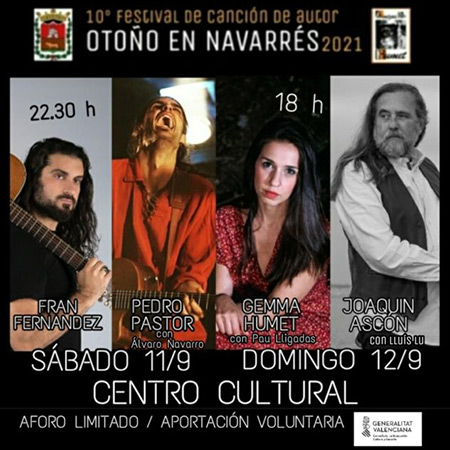 X Festival de Canción de Autor Otoño en Navarrés 2021.