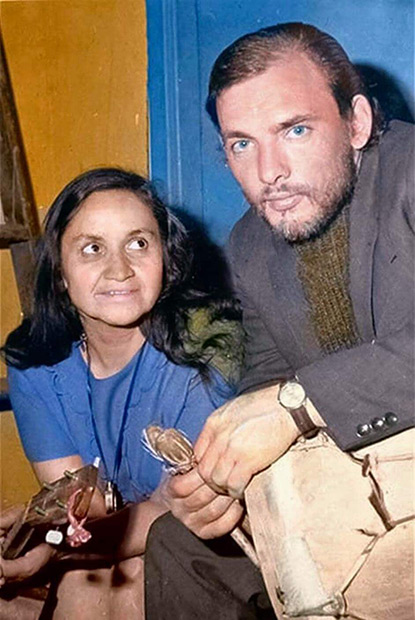 Alberto Zapicán con Violeta Parra.