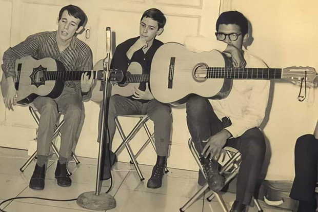 Silvio Rodríguez, Noel Nicola y Pablo Milanés en una foto datada el 18 de febrero de 1968.