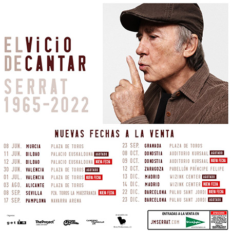 Gira «El vicio de cantar 1965-2022» de Joan Manuel Serrat.