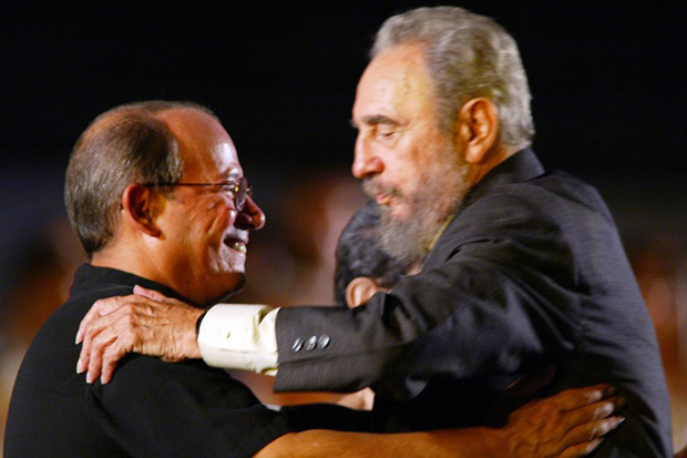 Silvio Rodríguez con Fidel Castro.