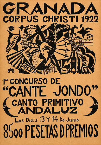 Cartel del Concurso de Cante Jondo de Granada de 1922.
