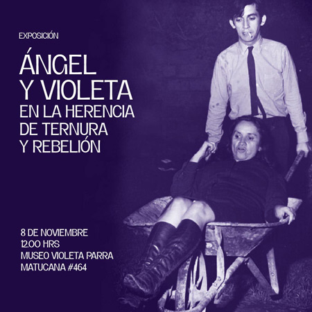 Cartel de la exposición «Ángel y Violeta: en la herencia de ternura y rebelión».