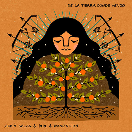 Portada del single «De la tierra donde vengo» de Adrià Salas junto a Nano Stern y Laia.