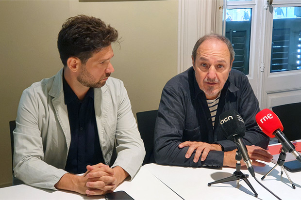 Marçal Girbau y Pere Camps en la conferencia de prensa de hoy en Barcelona. © Xavier Pintanel