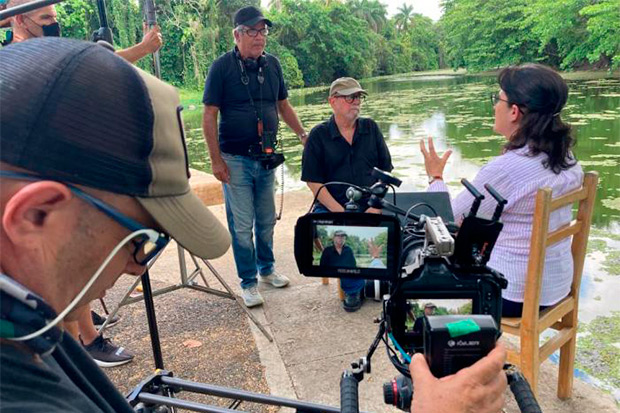 Silvio Rodríguez durante la filmación de Ruta ADN Cuba.